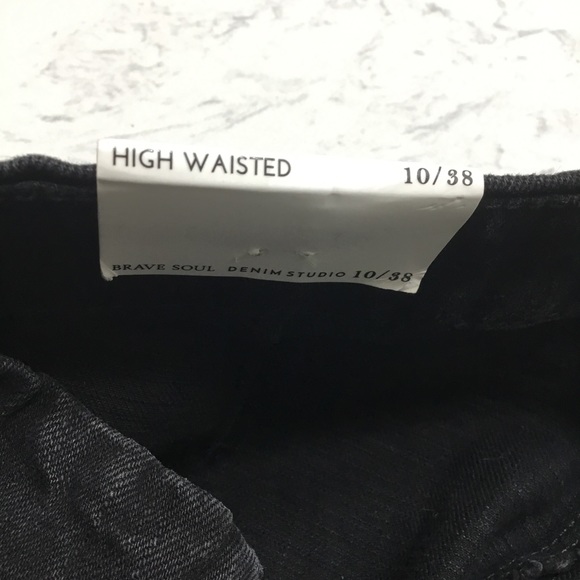 Brave Soul Denim Studio Mindy High Waisted Lace up Shorts Black 10/38 - Picture 10 of 11